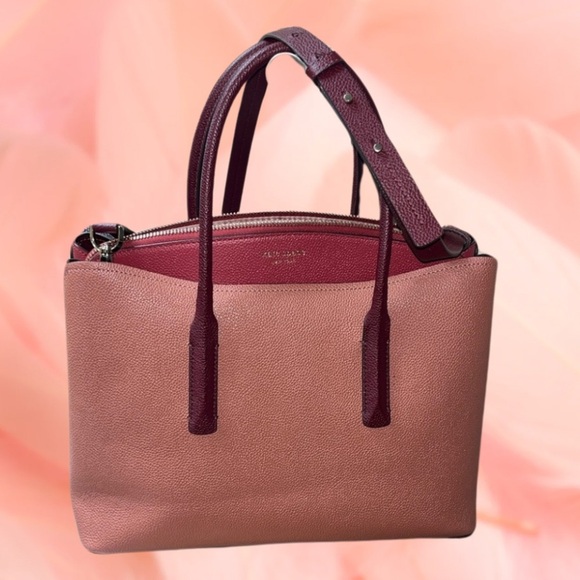 Kate Spade MARGAUX Large Satchel bag, Pink/Burgundy, Leather - Picture 1 of 11